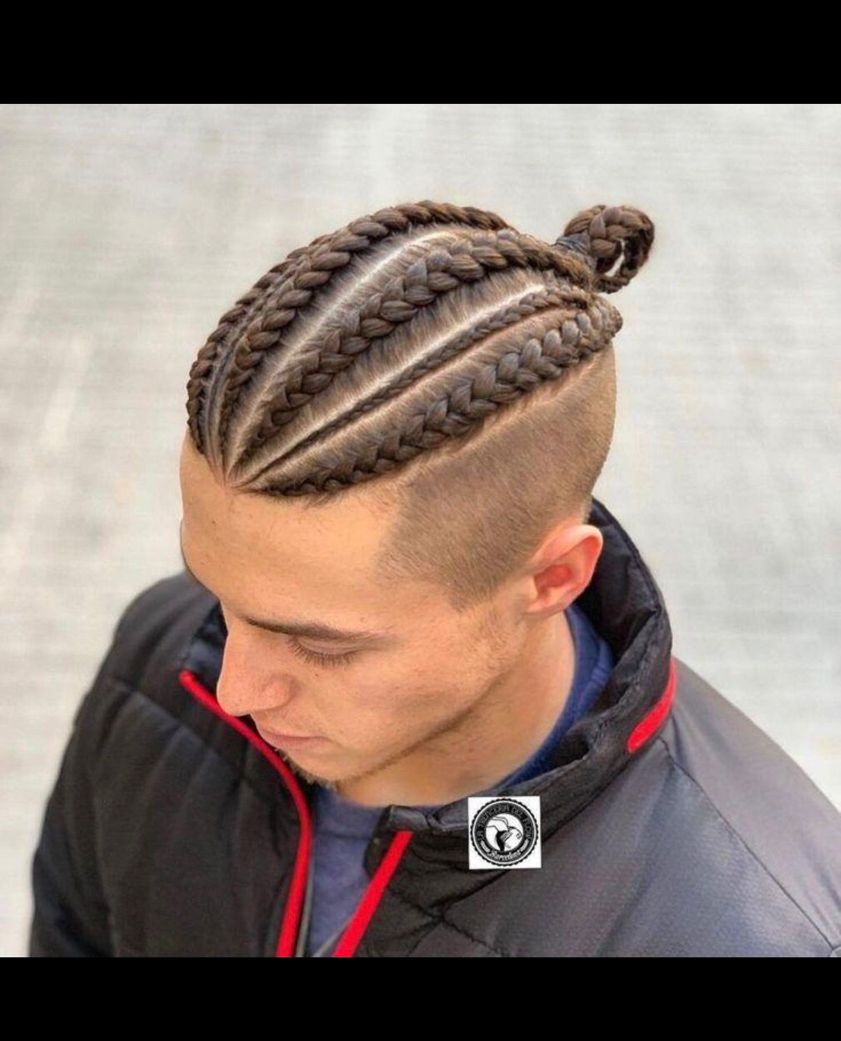 Cornrows half head straight