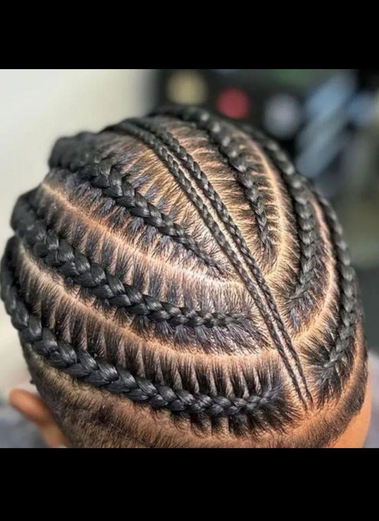 Cornrows half head with design